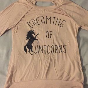 Pink and black unicorn shirt